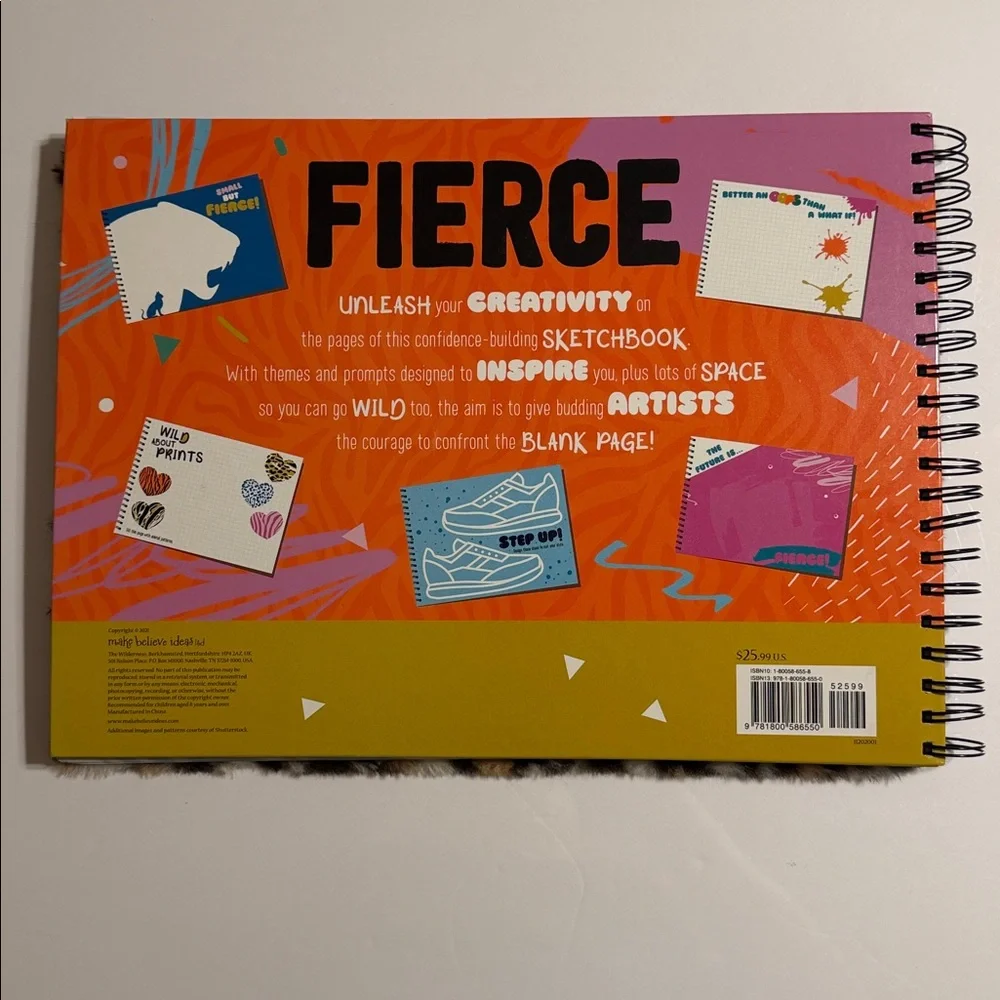 Fierce. Leopard Print Furry Notebook/Journal 11”x 15.5” - Picture 2 of 8